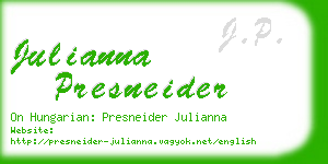 julianna presneider business card